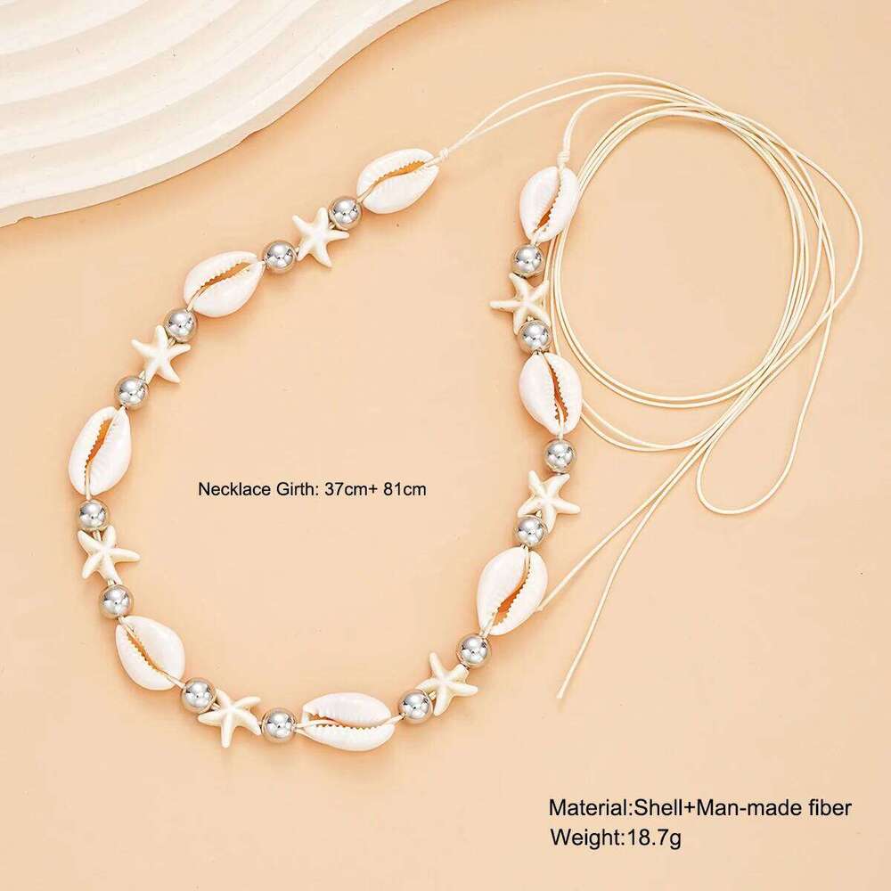 Bohemia Fashion Starfish Shell Belly Chains for Women Summer Beach Rice Beads Beaded Body Chain Bikini Jewelry Gfits 2024 New S260304