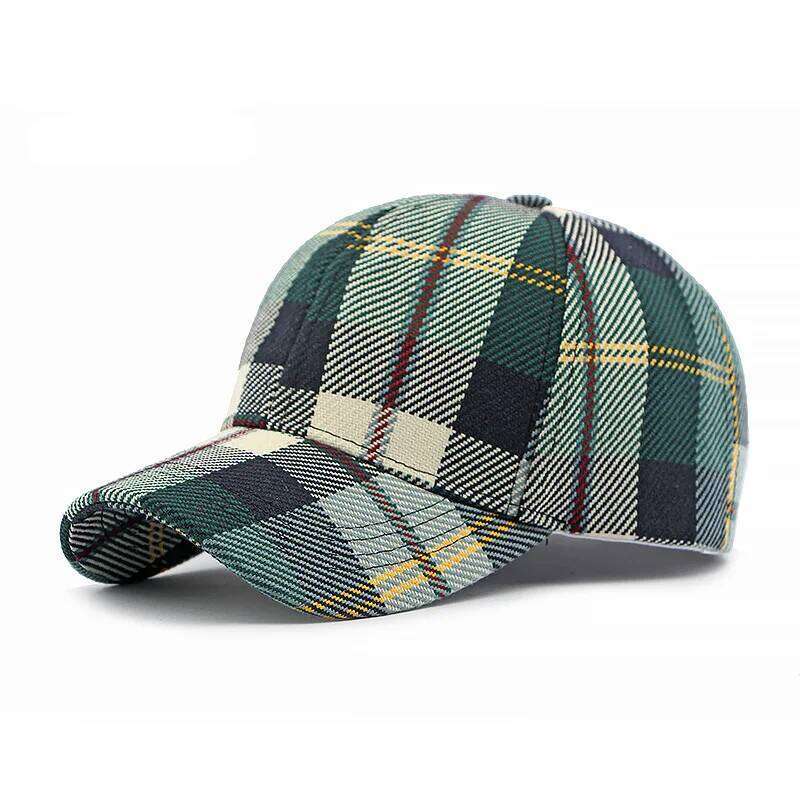 Plaid Pattern Baseball Cap, Sunscreen Snapback Outdoor Breathable Trucker Hat, Casual Dad Hat Y260304