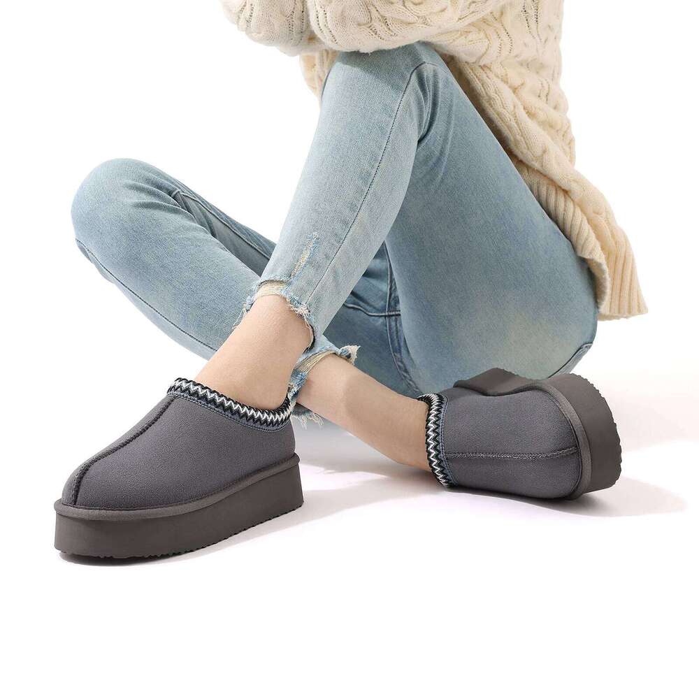 Kidmi Winter Cotton Women Snow Boots Thick Sole Short Warm Casual Nonslip House New Comfort Plush Shoes