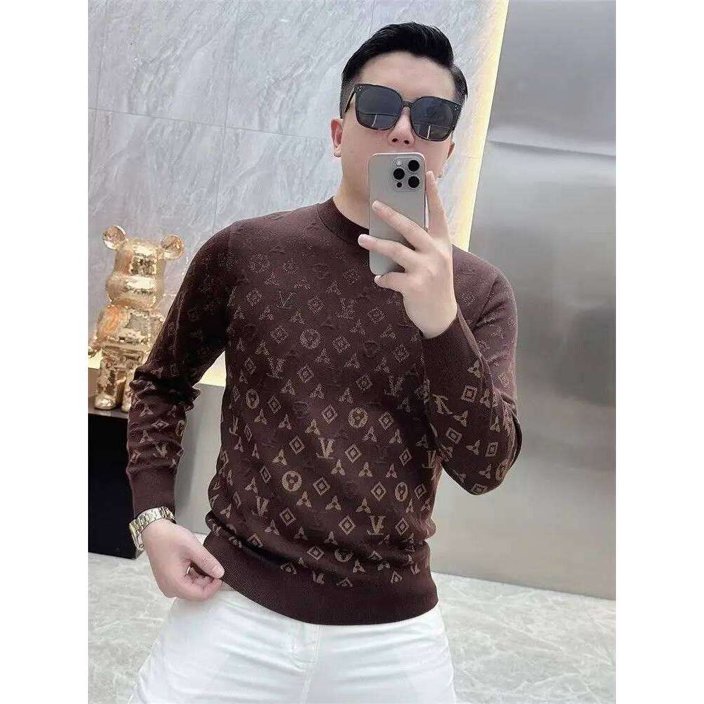Design Sense Warm Crew Neck Sweater Handsome Versatile Designer Fashion Korean Version T-Shirt Slim And Thin Trendy Men's Clothing
