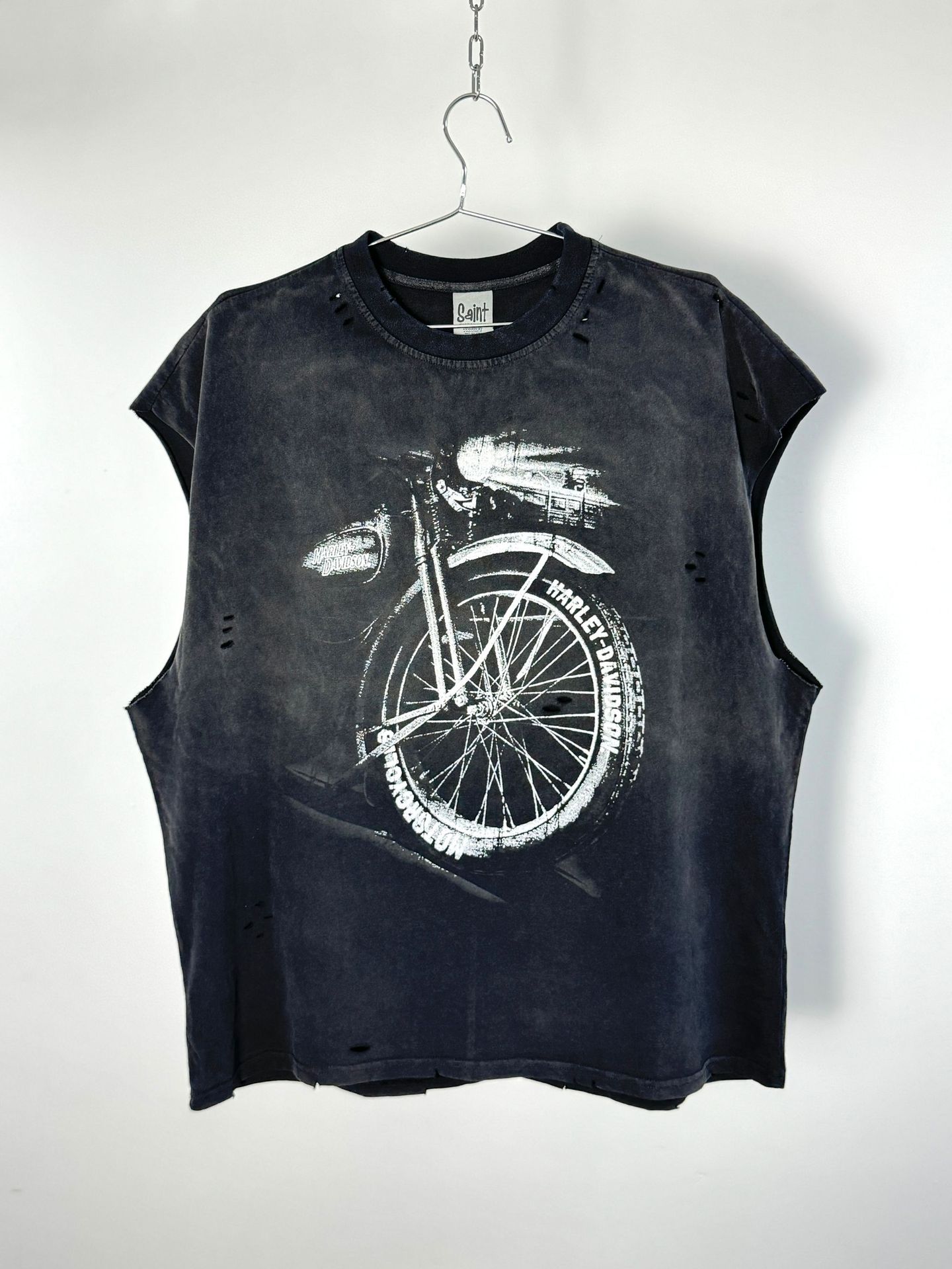 Mens T-Shirts American Retro High Street Loose Casual Water-Washed Wake Old Tee Vintage Men Women Short Sleeve Round Neck T-shirts
