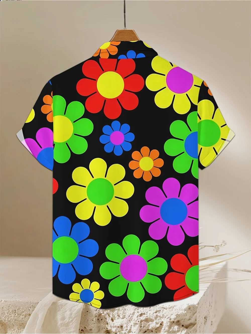 Flower 3D Printed Hawaiian Shirt Summer Beach Vacation Casual Mens Short Sleeve Tops Daily Fashion Loose Oversized Lapel Shirt M260305