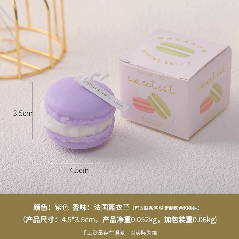 Macaron Scented Wholesale Wedding Fragrance Small Gift Handmade Cross-Border Smokeless Realistic Design Candle W260305