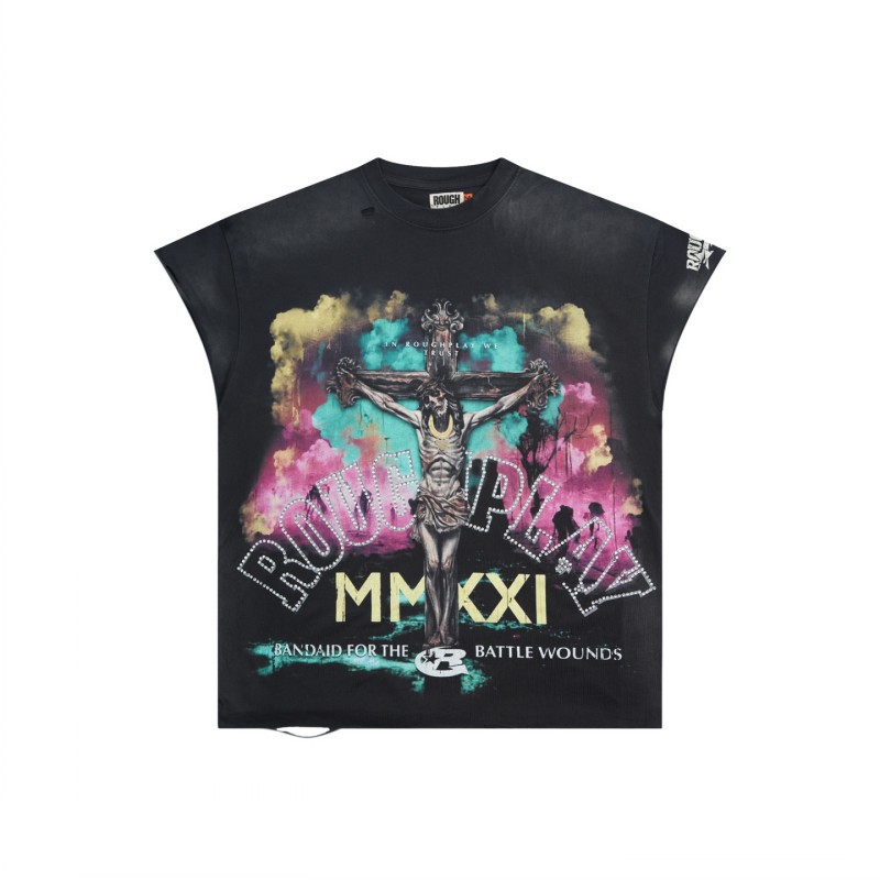 Men's T Shirts Men And Women Personality Trend Garbage Pure Cotton Sleeveless Vest Summer Street Punk Beach Style Casual Daily Basic Top