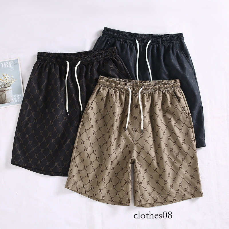 High-quality ice silk summer beach casual running sports shorts, men's 5-point straight-leg pants