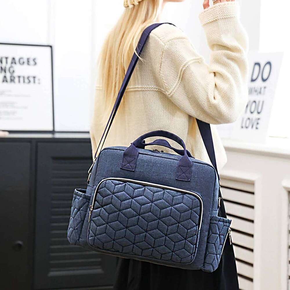 Fashionable Quilted Diamond Grid Single Shoulder Multi Functional Mommy Large Capacity Diagonal Cross Mom Bag for Going Out Z260304