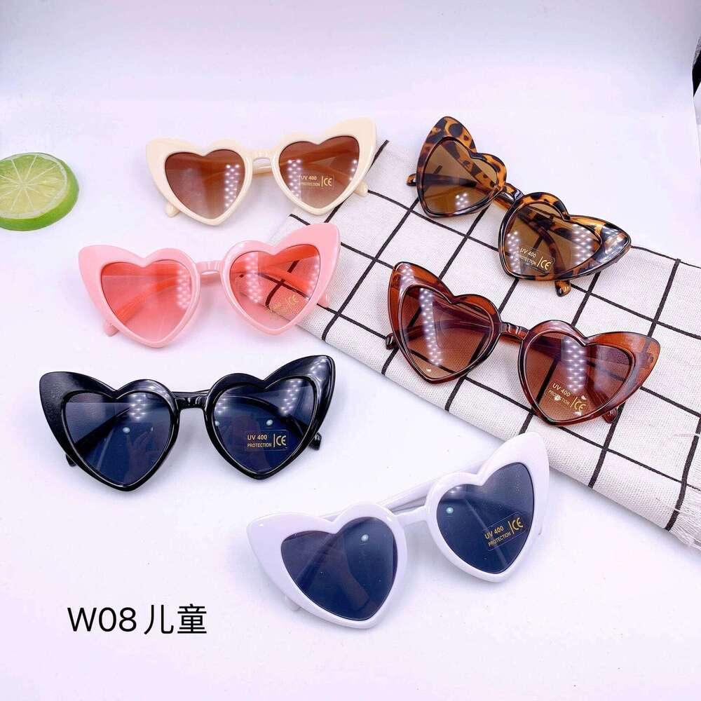 New Peach Heart Frame Fashion Personality Boys and Girls Children's Glasses Sunglasses Outdoor Sunvisor Z260305