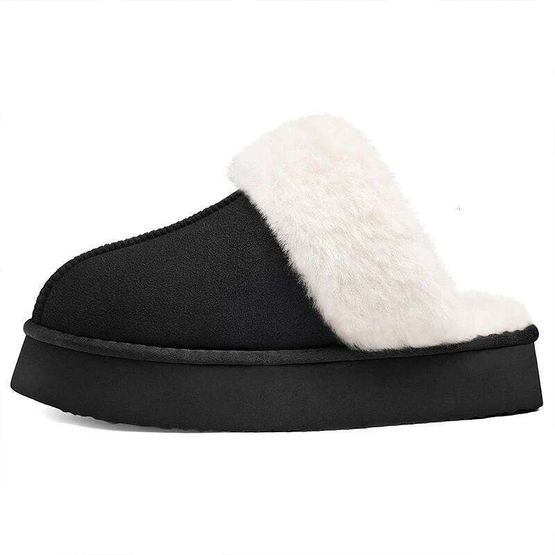 Kidmi Women's Fuzzy Platform with Fluffy Memory Foam News Thick-soled Soft Comfortable Winter Women Slippers Home Shoes