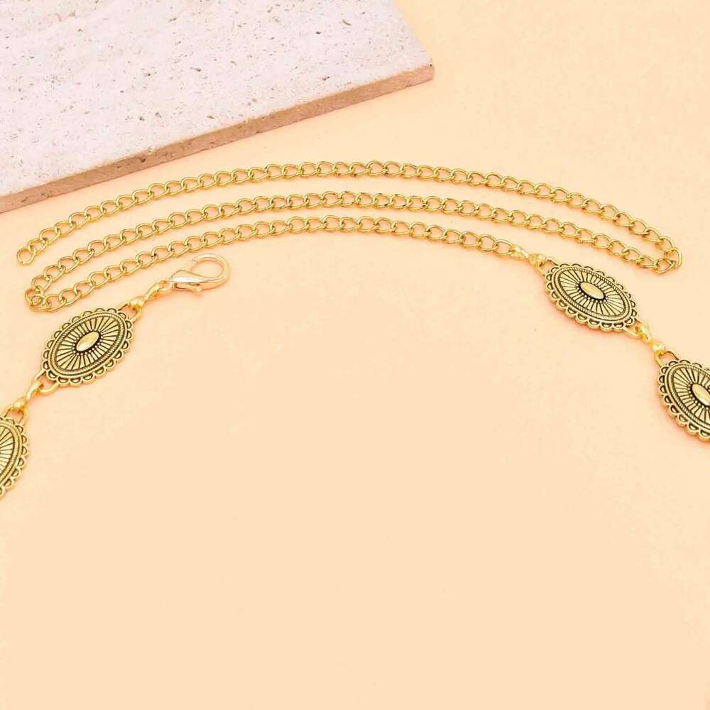 Retro Vintage Gold Alloy Gypsy India Belly Ethnic Waist Chains for Women Party Dance Jewelry S260304
