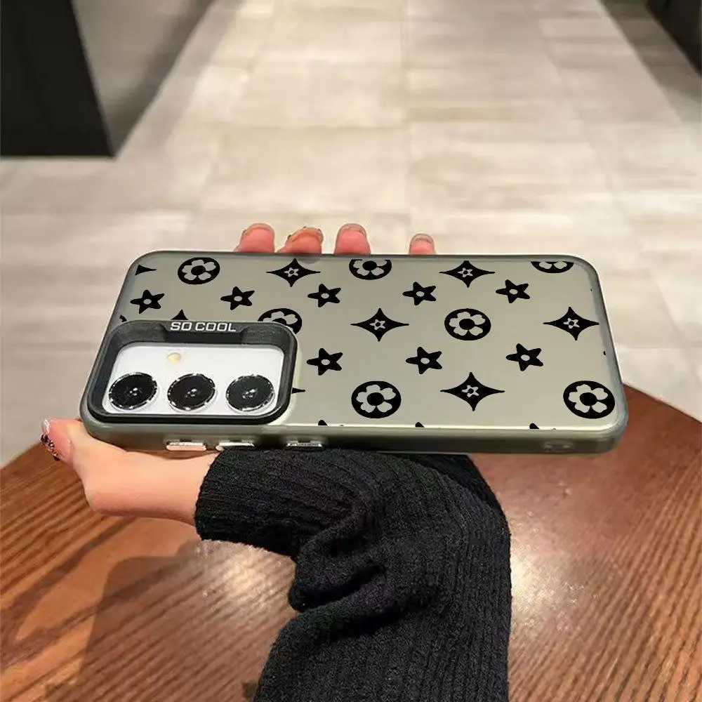 Stylish Monogram Shockproof Case For Galaxy S25 S24 S23 S22 S21 S20 FE Ultra Plus 5G | Anti-Drop Protective CoverT260305