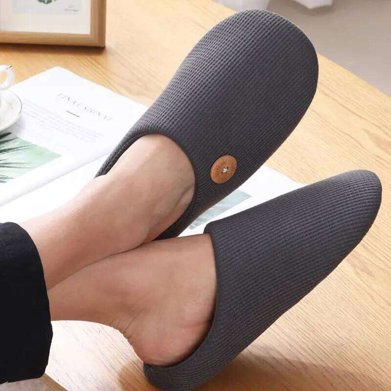 Kidmi Winter Indoor Classic Men Flat Soft Antiskid House Casual Bedroom Slippers