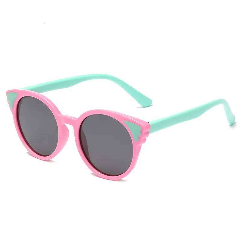 Children Polarization Sunglasses Kids Round Eye Subber Sunglass TR90 Sun For Girls Baby Cute Cat Ears Glasses UV400 Z260305