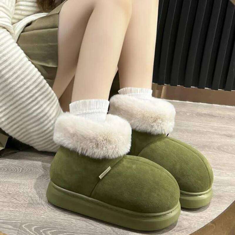Kidmi Classic Winter Outdoor Fashion Ankle Long For Women Padded Boots New Indoor Warm Fur Shoes