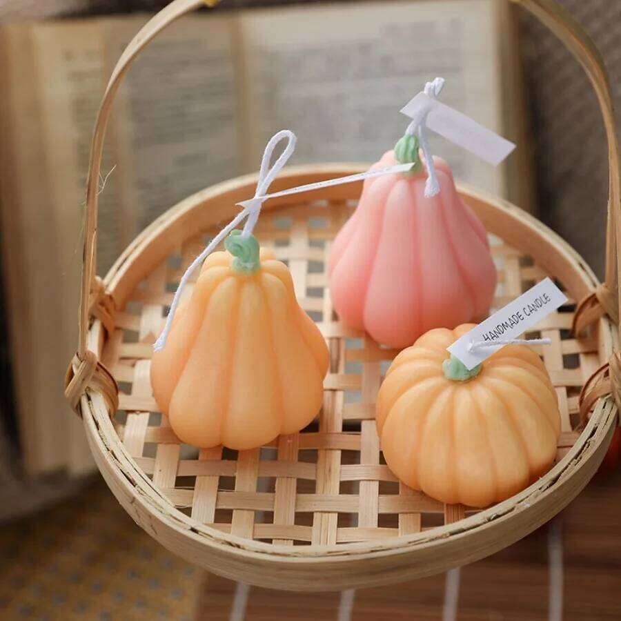 1pc Pumpkin Shaped Scented Candle Handmade Wax Home Party Table Decoration for Decorations and Halloween Gifts W260304 W260305