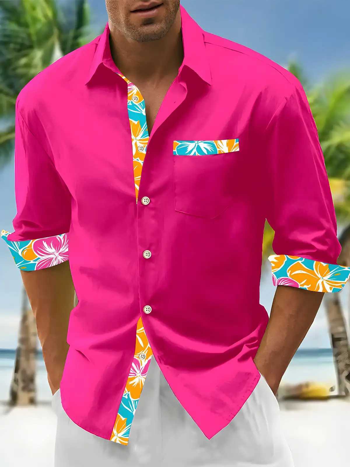 Mens shirts button down shirts casual shirts spring and summer printed long sleeves daily fashionable comfortable M260305