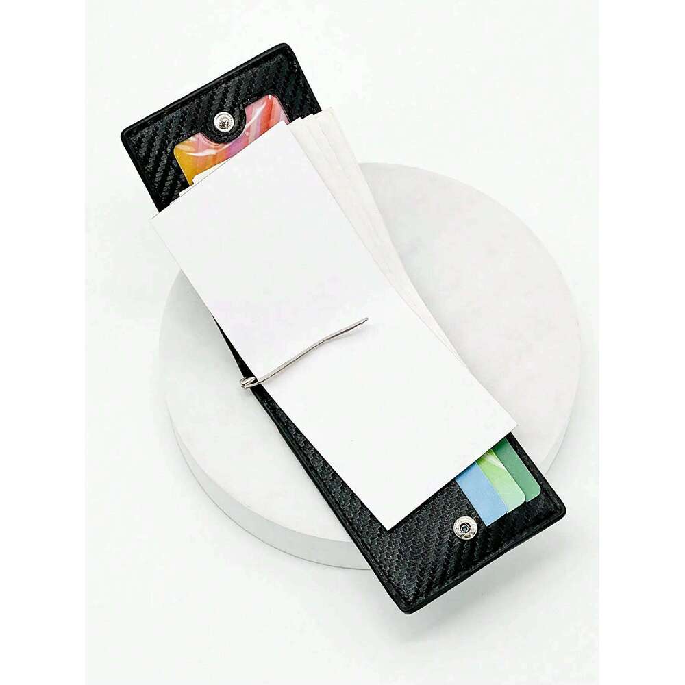 Fashion Business Carbon Fiber Men's Anti-theft Brush Multi Holder Card Case C260304