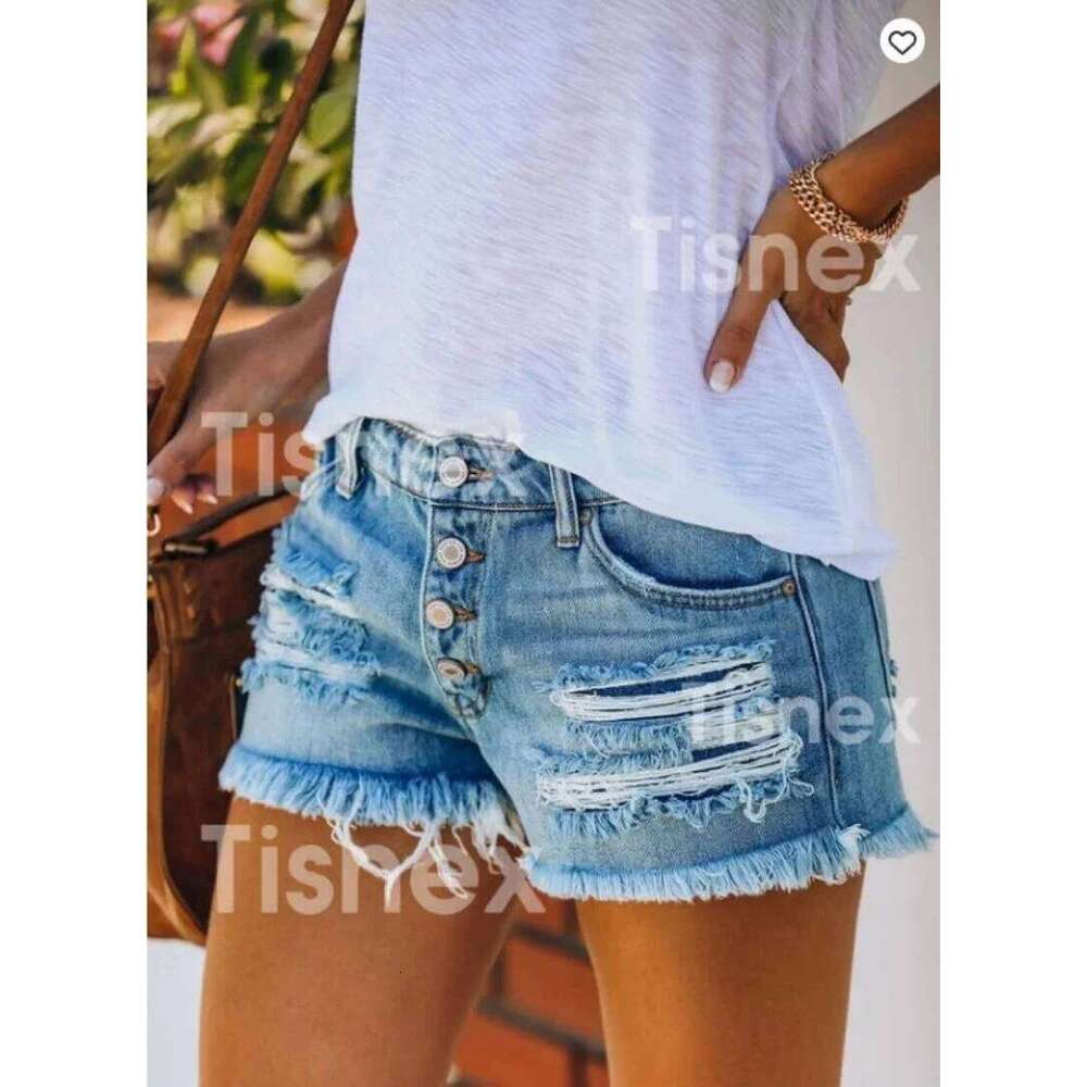 Fashionable Slimming Women Middle Waist Denim Shorts Pant Summer Three Quarter Pants Female Casual Mini Tight Straight Jeans XJ260305
