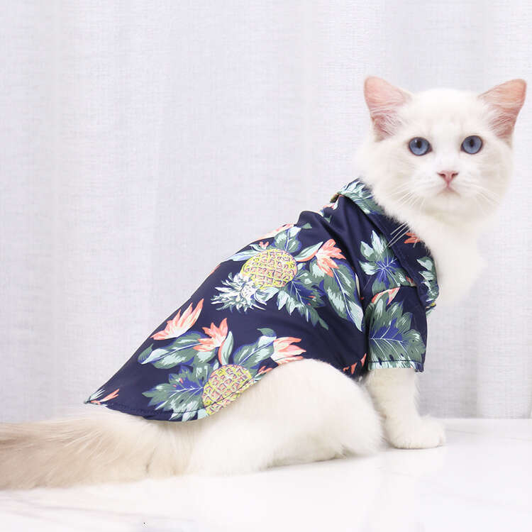 Famous brand Foreign Trade Spring Summer Thin Clothing for Small Medium Dogs and Cats Pineapple Shirt Pet Dog Cat Golden Retriever Clothes Supplies pu