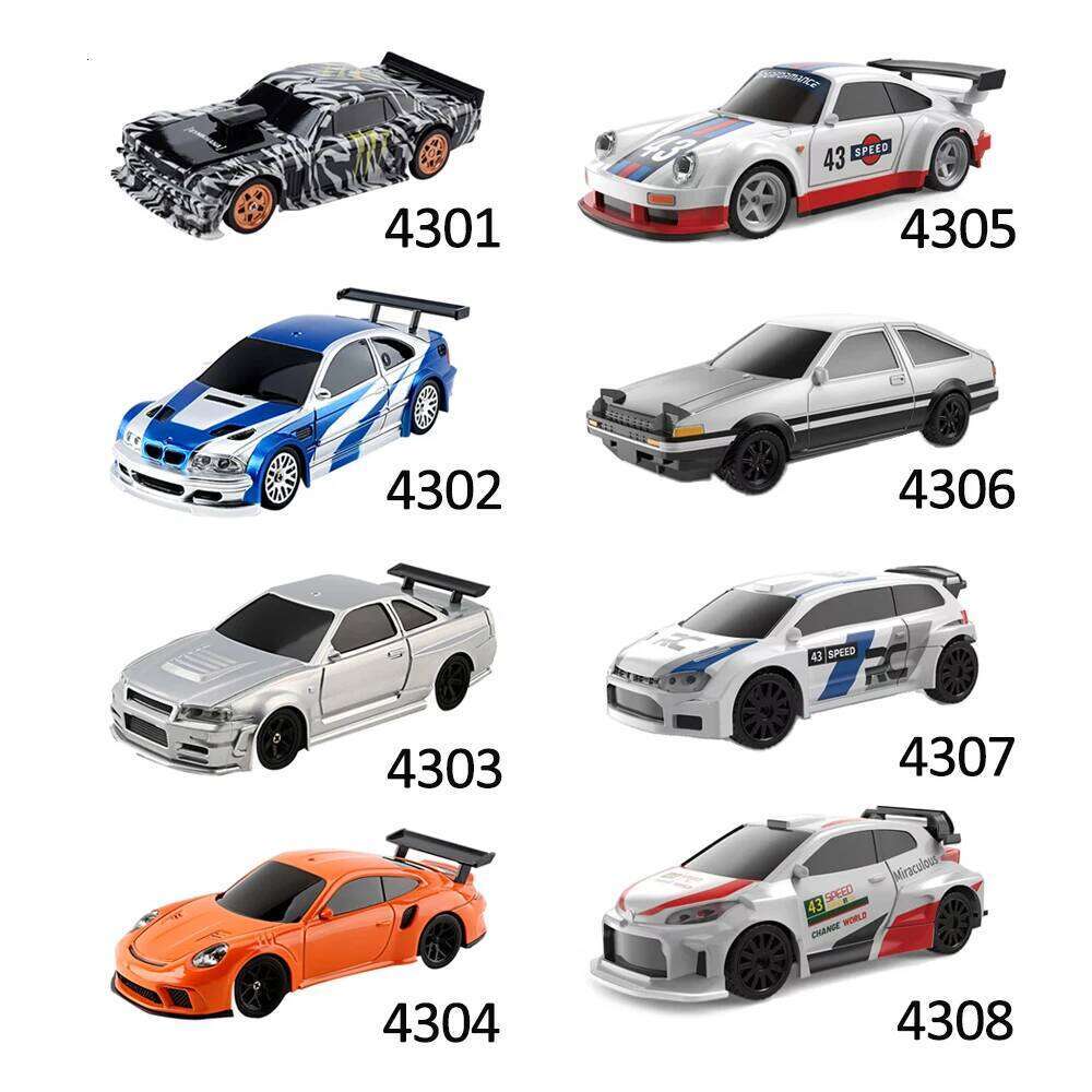 Upgraded Gyro 1/43 RC Drifting Car Racing RTR 4WD High Speed Radio Control Model 2.4G Drift Race Vehicle Mini Gifts Z260304