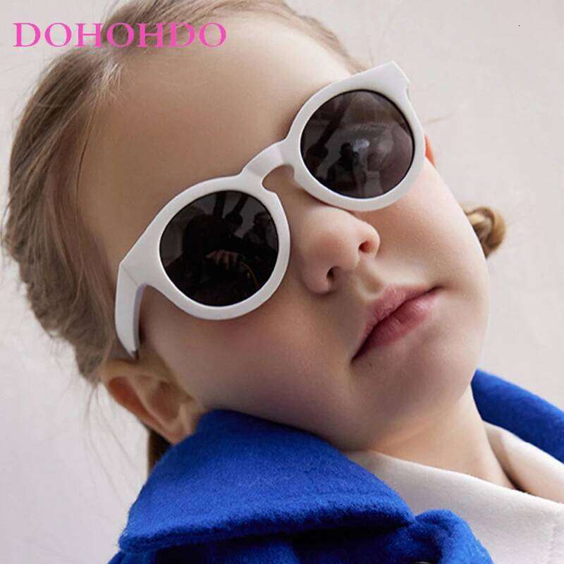 Silicone Flexible Kids Sunglasses Oval 3-10 Baby Sun Glasses Outdoors Polarized Anti UV Child Eyeglasses With Strap Neck Cord Z260305