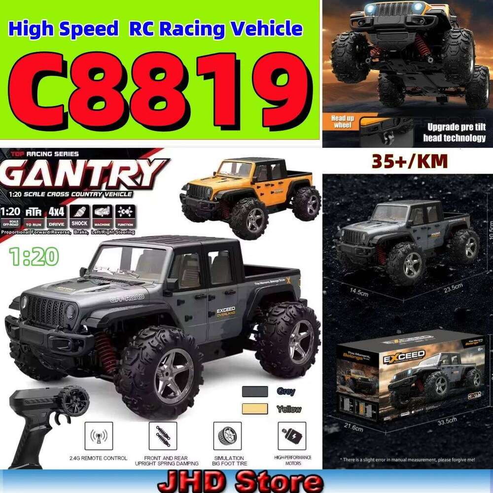 JHD For 2025 New JJRC C8819 1/20 Full Scale High Speed RC Racing 4WD Climbing Remote Control Toy Off Road Vehicle Z260304
