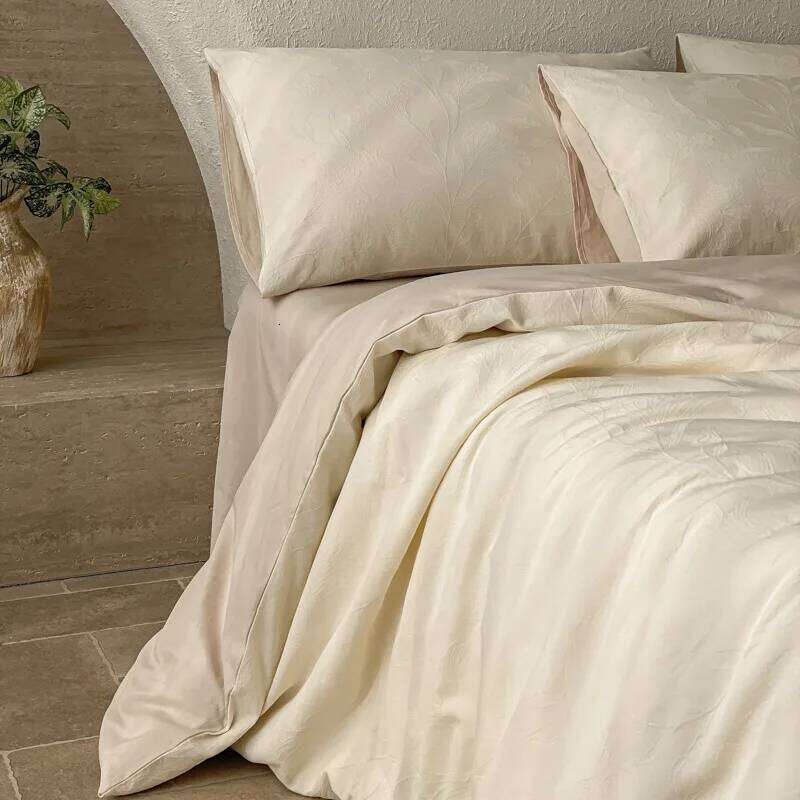 Light luxury A class 60 bed four-piece set 100% pure cotton yarn-dyed washed jacquard solid color C260304