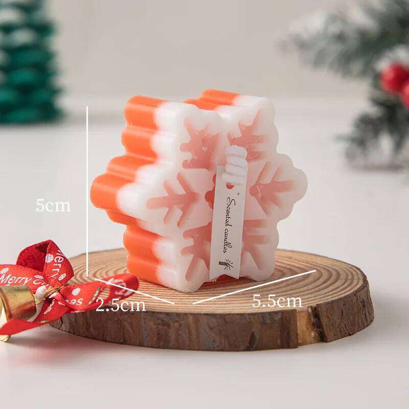 1pcs Handmade Christmas Snowflake Aromatherapy Home Decoration Gifts Scented Candles New Year 2024 W260304 W260305