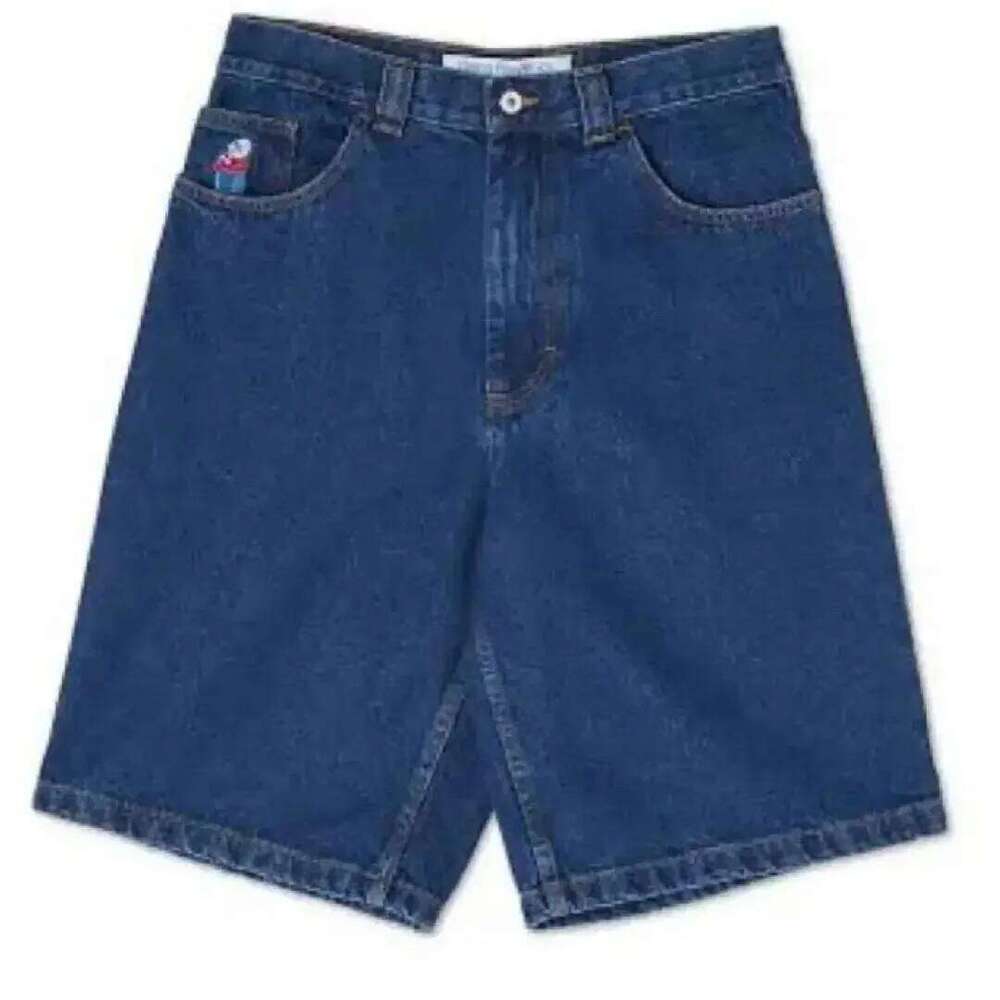 Big Boy New Y2K Retro Blue Casual Jeans Harajuku Hip Hop Cartoon Graphics Embroidered Baggy Shorts Mens Womens Streetwear XJ260305
