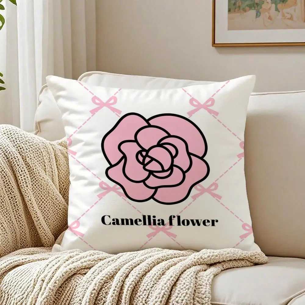Camellia Premium Printed Cushion Cover | Anti-dust Mite | Living Room Sofa Decor PillowcaseT260305