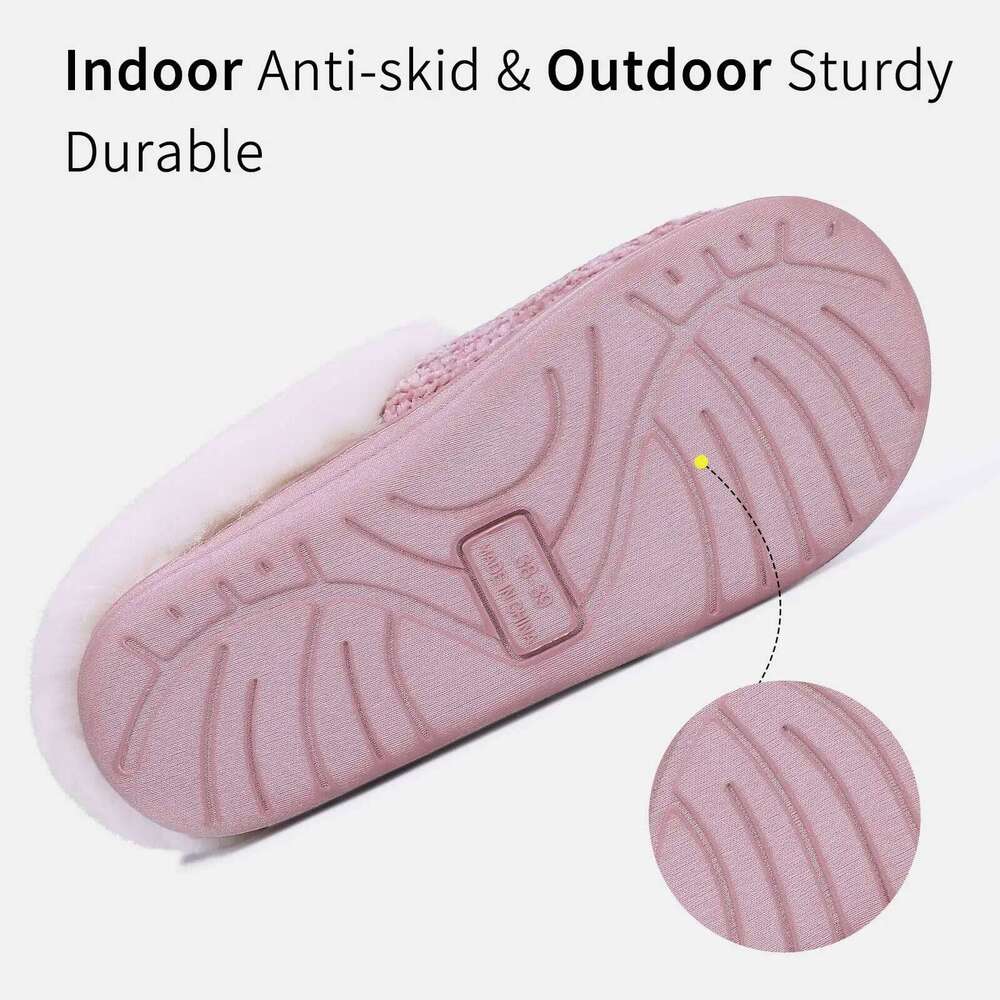 Kidmi Winter Outdoor Warm Plush Indoor Comfortable Soft-soled Non-slip Flat Bottom Cotton Slippers