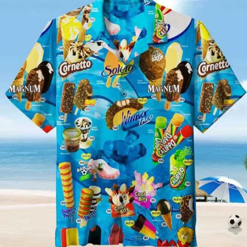 Hawaiian Short Sleeve Shirts For Men Summer Anime Style Graphic Print Cartoon Floral Oversized Original Harajuku Goth New M260305