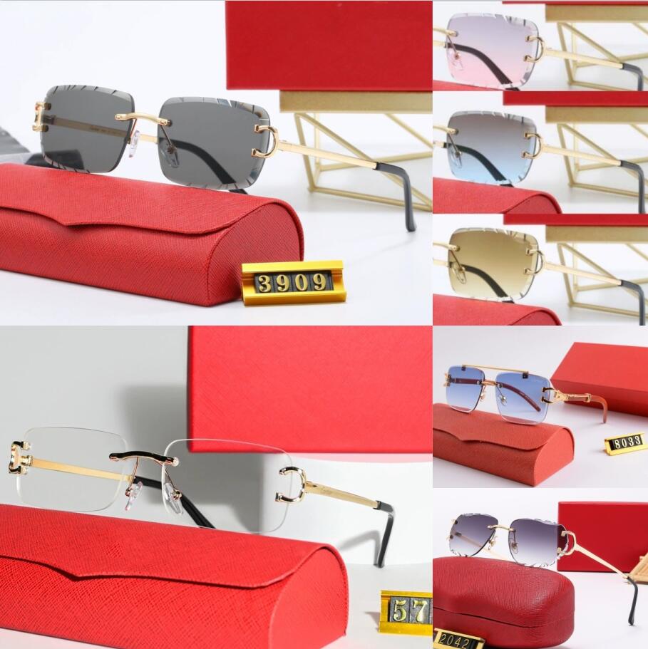 Designer sunglasses men women sunglasses buffalo horn glasses fashion rimless clear metal wood frame square luxury sunglases designer women lunettes de soleil fa1