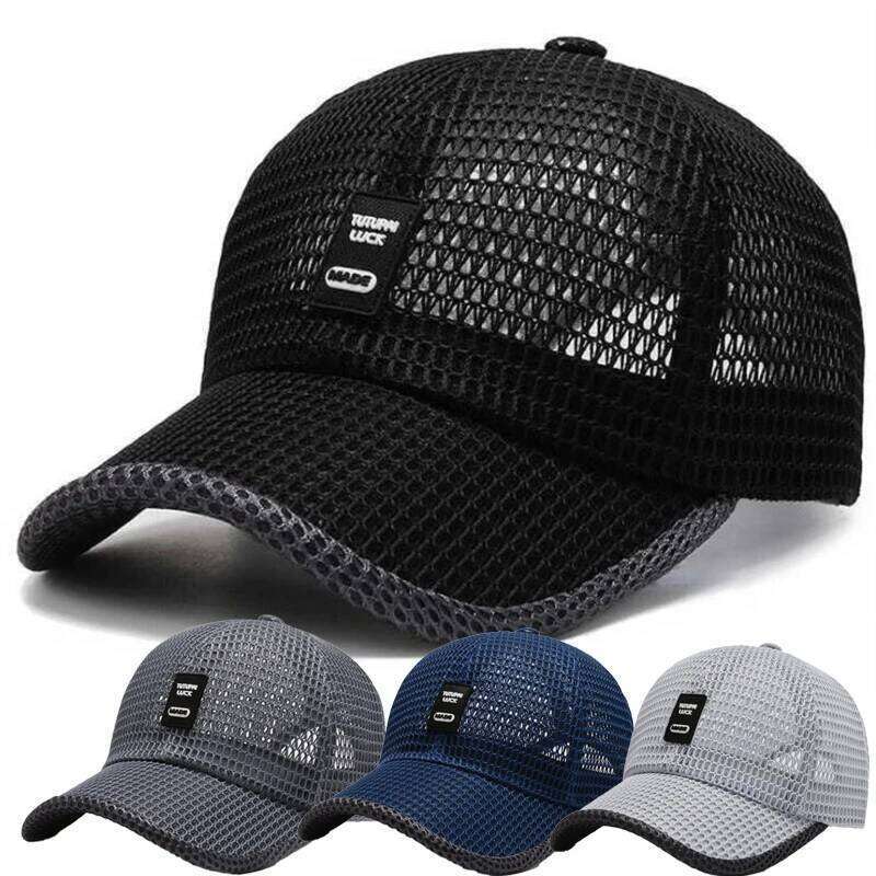 2023 Men's Mesh Baseball Breathable Summer Caps Dad Hat Outdoor Fishing Hats Bone Gorras Snapback Trucker Cap Women hat Y260304