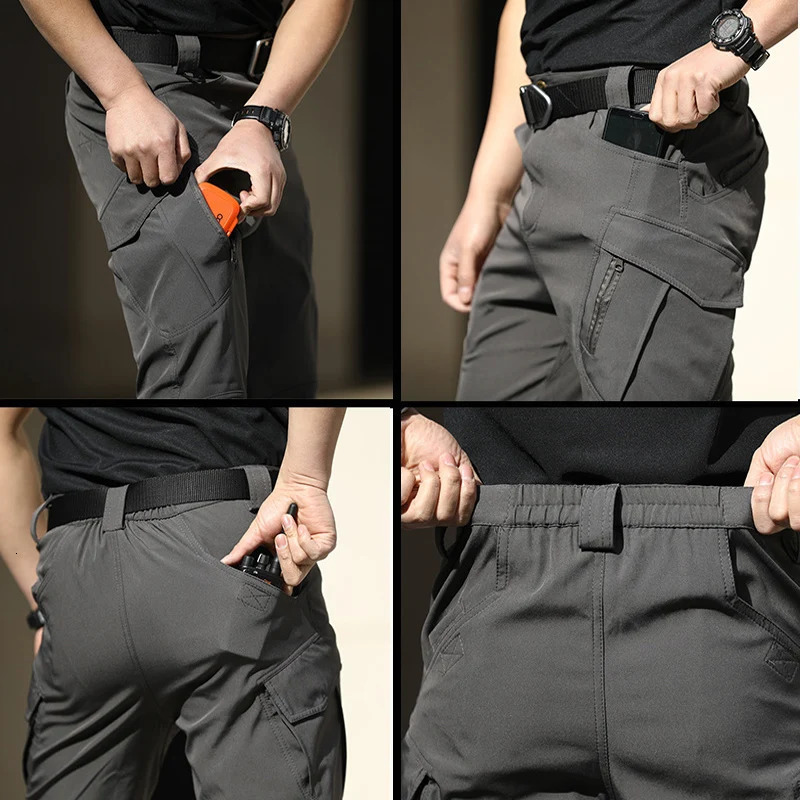 CHRLCK Mens Anti-scratch Tactical Pants Elasticity Hiking Trousers Men Waterproof Hunting Fishing Camping Pants Wear-resistant 260304