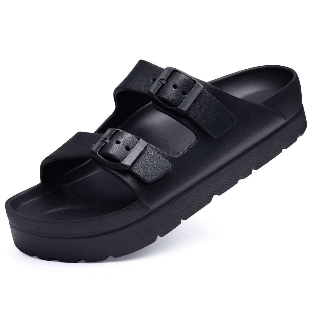 Kidmi Fashion Women's Platform With Arch Support Summer Beach Sandals Outdoor Chunky Lightweight Foam Slip on Slides