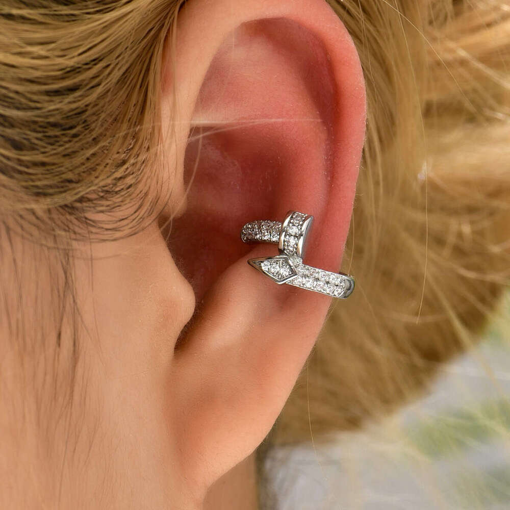 Womens Jewelry Earrings Ear Cuff European American Retro Micro-Inlaid Zircon No Piercing Ear Bone Clip Exquisite Hypoallergenic All-Match Daily Wear