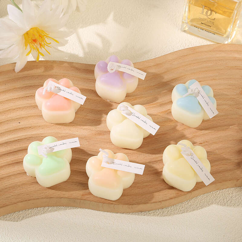 Cat Paw Peach Smokeless Non-Damaging to Skin Couple Mood Solid Aromatherapy Candle Drip Wax Toy W260305