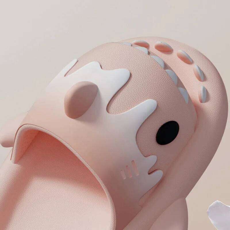2024 Ice Cream Shark Women's Cute Girl's Indoor Household Anti slip Couple Men's Summer Slippers
