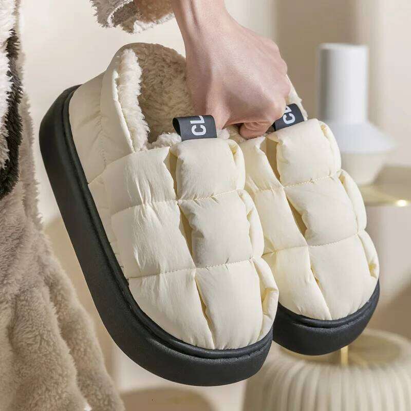 Kidmi Plush For Women Men Winter Fluffy Thick Bottom Fur House Cozy Warm Non-slip Furry Slippers