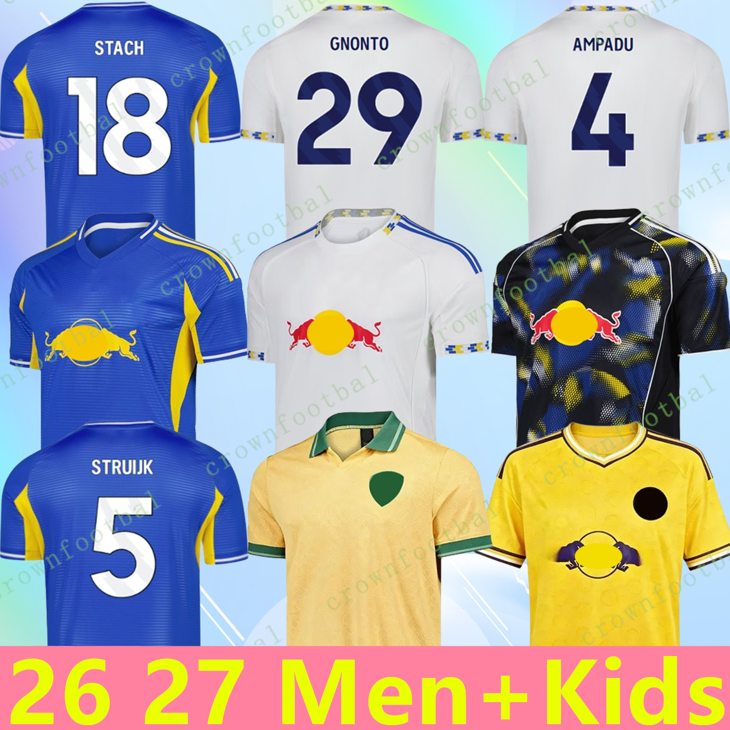 2025 2026 2027 Leeds Unitedd fans player AMPADU Llorente leeds football shirt Soccer Jersey STRUIJK RODON ROTHWELL BAMFORD PIROE AARONSON GNONTO STACH Kid Kits 25 26