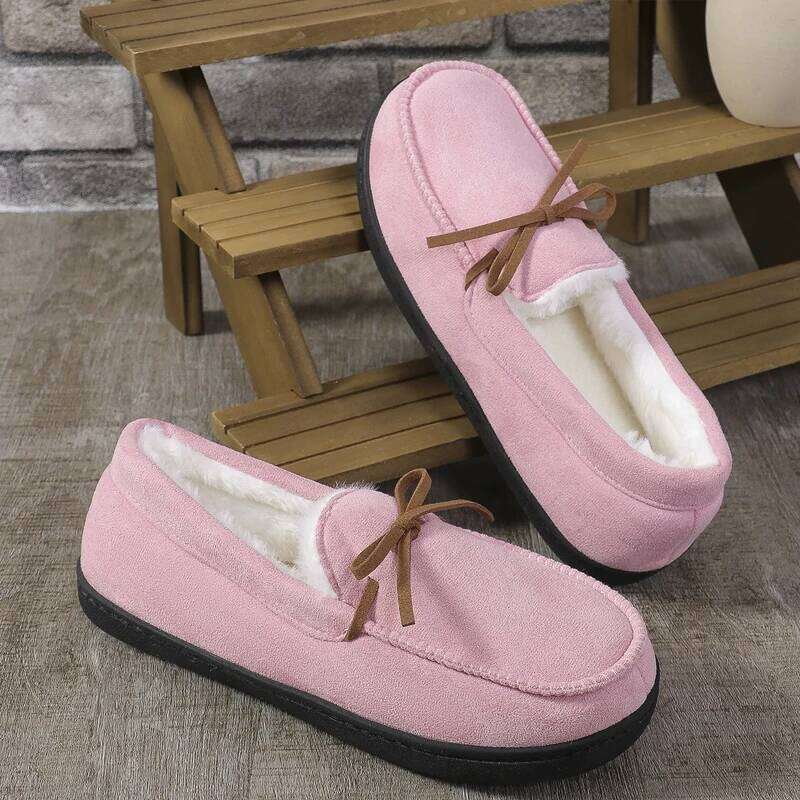 Kidmi Women's Cotton Anti-slip and Wear-resistant Closed-toe Outdoor Winter Warm Shoes New Couple Casual Slippers