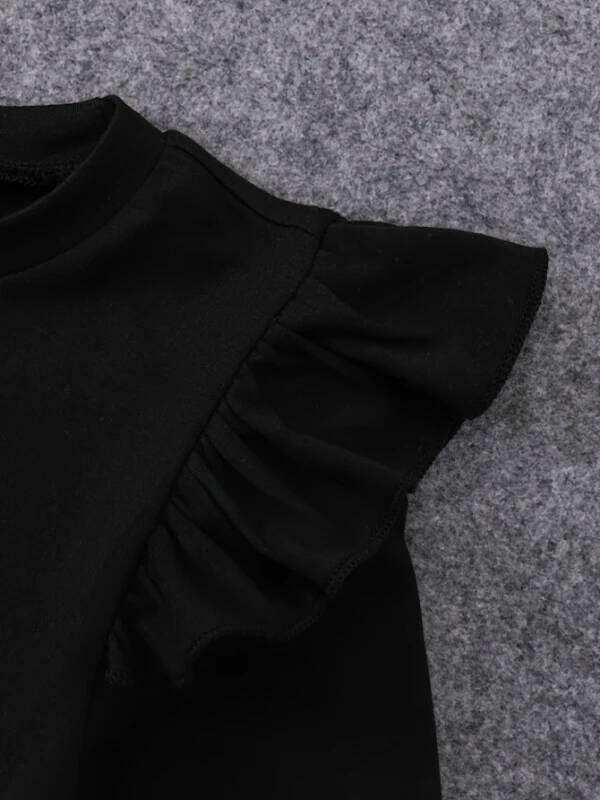 Spring Autumn Infant Toddler round Neck Fly Sleeve Splice Flower Print Tulle Casual Dress for Baby Girls Z260304