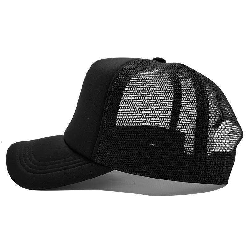 Sponge Mesh Baseball Cap - Unisex Solid Color Trucker Adjustable UV Protection Fashion Breathable Snapback Sun Hat Y260304
