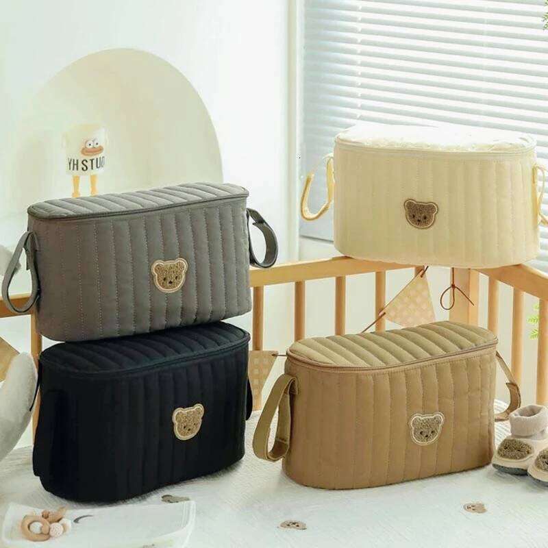 Mommy Korea Cute Bear Portable Multifunctional Stroller Nappy Bag Soft Maternity Storage Bags Baby Diaper Organizer Z260304
