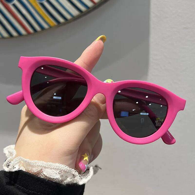 New Cool Colorful Candy colored Sunglasses Children's Oval Shaped Glasses With Small Frames Cute Baby Protection Eyeglasses Z260304