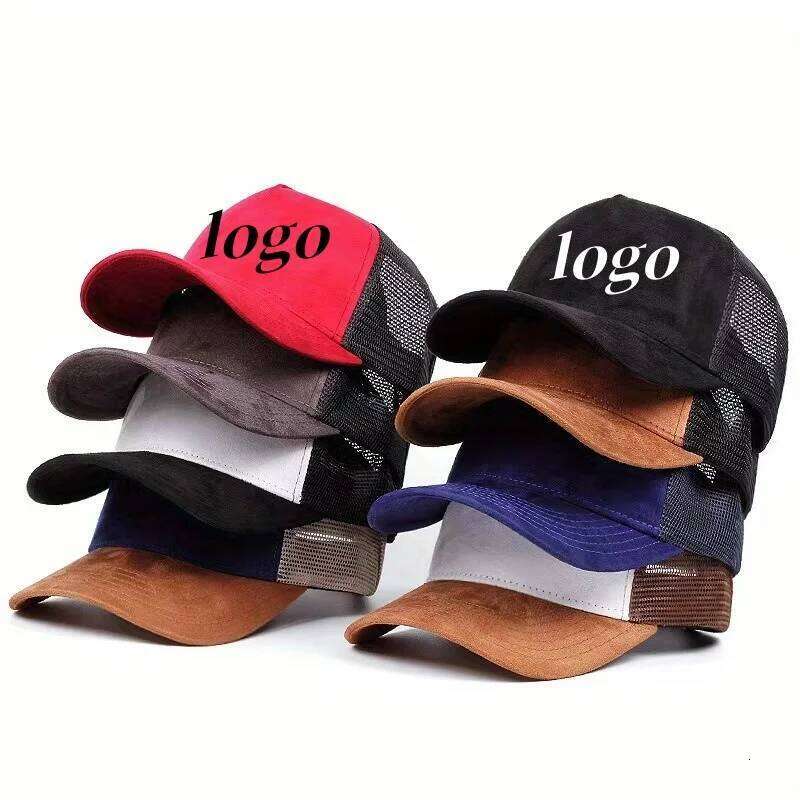 2025 Unisex 5 panel Mesh Suede Trucker Hat Custom Print Logo Men Baseball Cap Spring Summer Breathable Sports Hats Women gorros Y260304