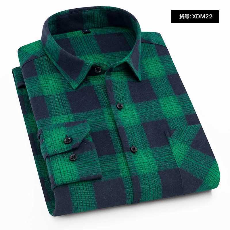 40cotton fashion korean populasr clothes Casual plaid long-sleeve shirts for men slim fit plain shirt social streetwear tops M260305
