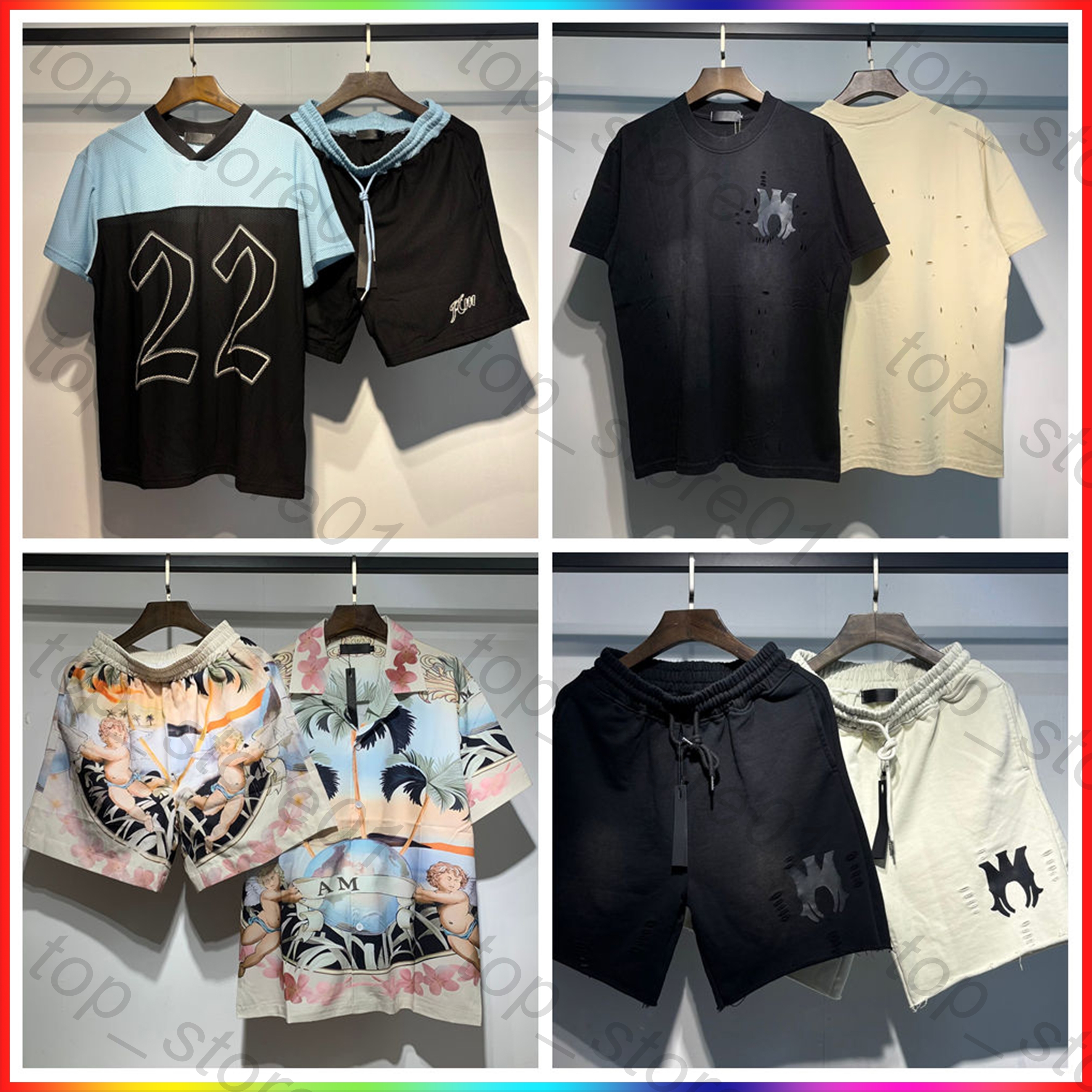 5A designer tshirt for men shorts mens button lapel shirts 2026 luxury summer fashion embroidered quick drying graphic t shirt Ink letter silk print short sleeves set