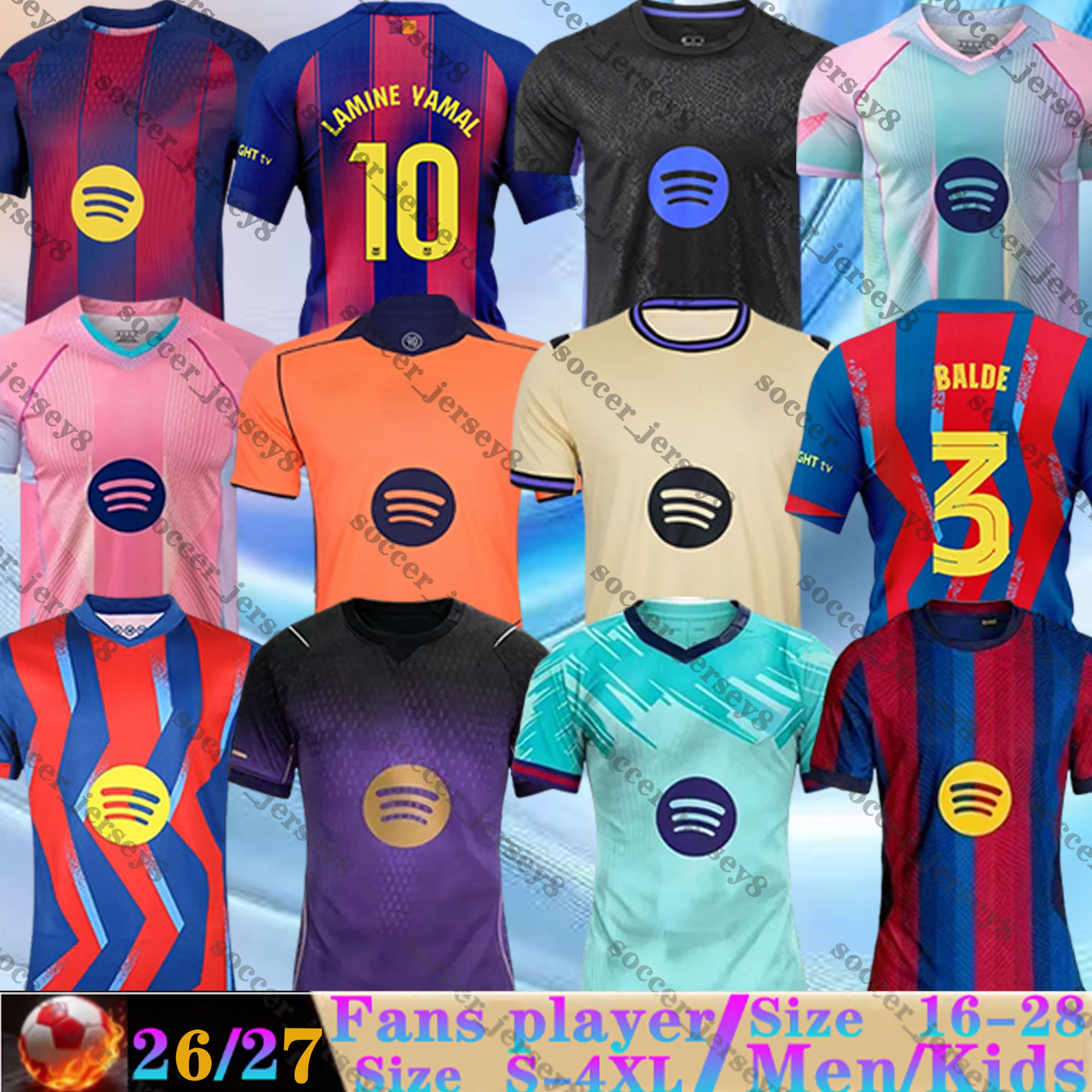 25 26 27 Barcelona LAMINE YAMAL Lewandowski Soccer Jerseys GAVI PEDRI RAPHINHA FERRAN 2026 2027 Barcalone Football Shirts TOP F. DE JONG Men Kids kit FERMIN KONUNDE