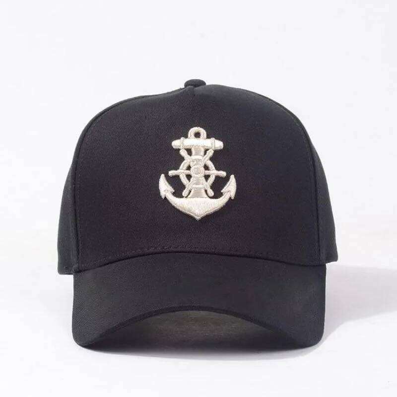 New High Quality Baseball Caps For Men 5 Panel Solid 100% Cotton Anchor Embroidered Sun Visor Snapback Hip Hop Dad Trucker Hats Y260304